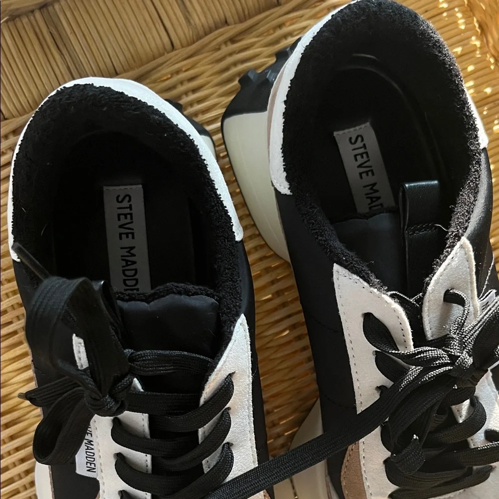 Steve Madden Black, White, and Tan Sneakers - Picture 2 of 4